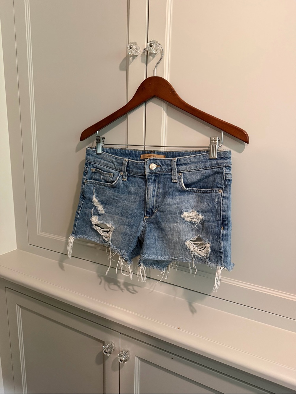 Joe's Jeans The Ozzie Light Blue Distressed Denim Shorts